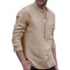 Plaid Collar Tops Turn Down Men Shirts Clothing - Image 2