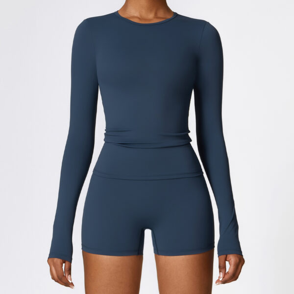 Women's Slim Long Sleeve Pullover Top Yoga Fashion - Fitness Sports Clothing - Image 10
