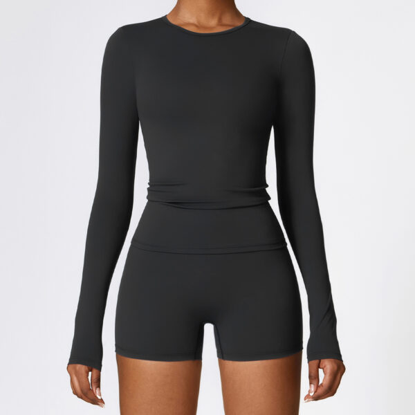 Women's Slim Long Sleeve Pullover Top Yoga Fashion - Fitness Sports Clothing - Image 6