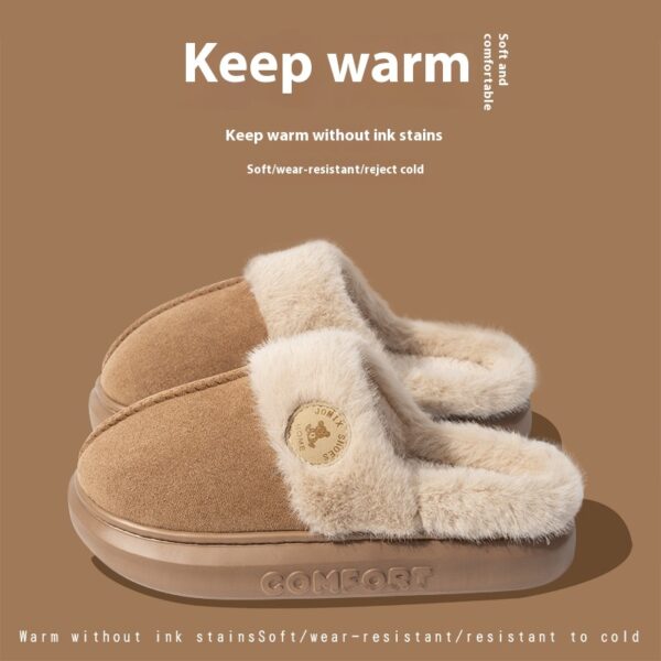 New Plush Slippers For Women Winter Warm Home Slipper Indoor Thick-soled Fleece Shoes - Image 9