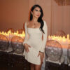 Square Collar Slimming High Waist Bell Sleeve Dress - Image 3
