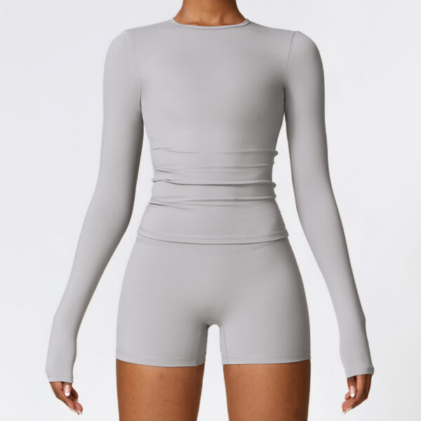 Women's Slim Long Sleeve Pullover Top Yoga Fashion - Fitness Sports Clothing - Image 3