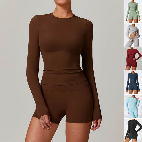 Women's Slim Long Sleeve Pullover Top Yoga Fashion - Fitness Sports Clothing