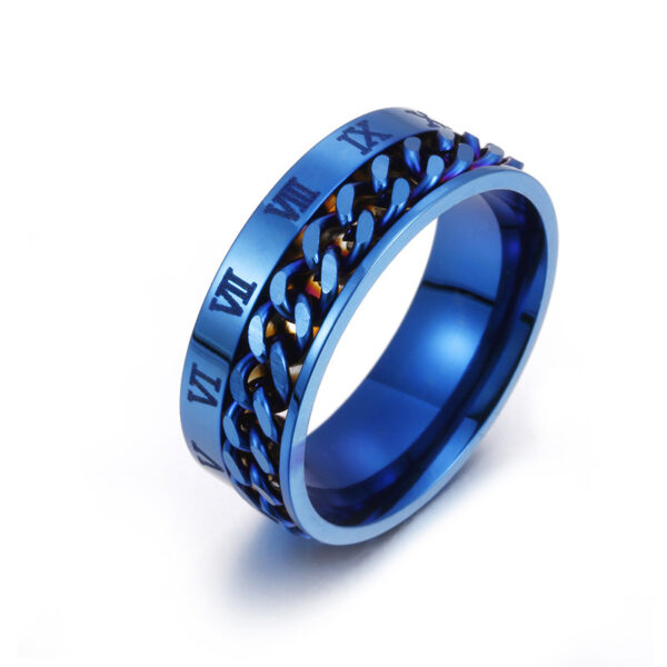 Roman Letter Rotatable Chain Rings Men Digital Titanium Steel Ring For Couple High Quality Multifunctional Bottle Opener Ring Spinner Jewelry Punk Gifts - Image 2