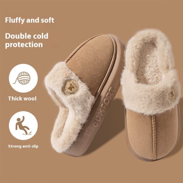 New Plush Slippers For Women Winter Warm Home Slipper Indoor Thick-soled Fleece Shoes - Image 7