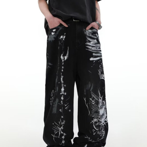 Washed Distressed Loose Jeans For Men - Image 5