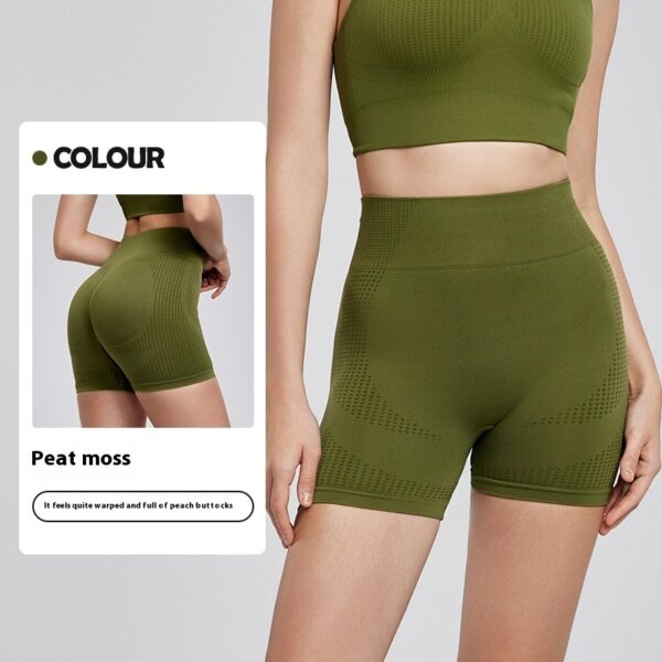 Wrinkle Hip Raise High Waist Workout Shorts - Image 2