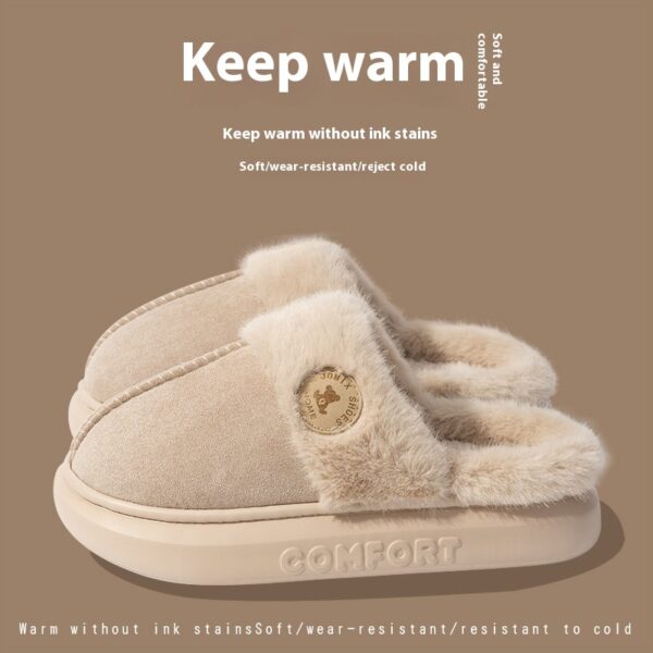 New Plush Slippers For Women Winter Warm Home Slipper Indoor Thick-soled Fleece Shoes - Image 5